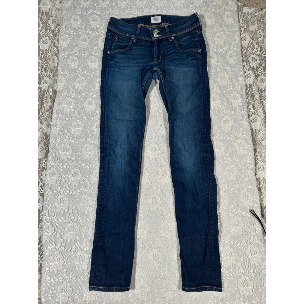 Hudson Collin Flap Skinny Jeans Dark Wash Low Rise 25 Y2K Grunge Chic Streetwear - Picture 7 of 9